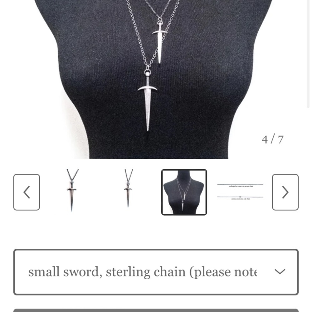 Arcana obscura sword necklace